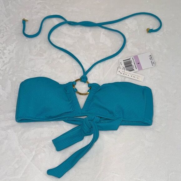 Trina Turk Ripple Rib Bandeau Top Size 6 - Picture 3 of 10